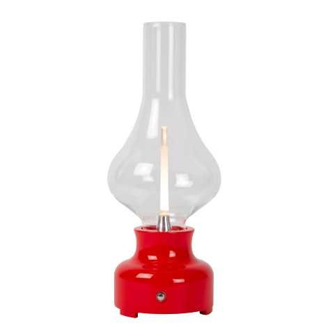 JASON - Lampe de table Rechargeable - Batterie/Piles - LED Dim. - 1x2W 3000K - 3 StepDim - Rouge