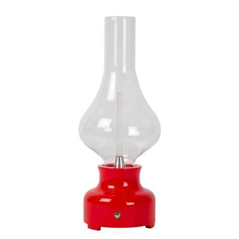 JASON - Lampe de table Rechargeable - Batterie/Piles - LED Dim. - 1x2W 3000K - 3 StepDim - Rouge