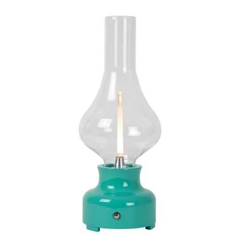 JASON - Lampe de table Rechargeable - Batterie/Piles - LED Dim. - 1x2W 3000K - 3 StepDim - Turquoise