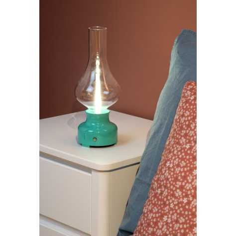 JASON - Lampe de table Rechargeable - Batterie/Piles - LED Dim. - 1x2W 3000K - 3 StepDim - Turquoise
