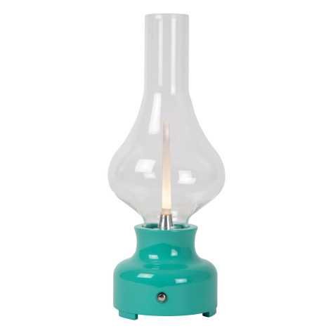 JASON - Lampe de table Rechargeable - Batterie/Piles - LED Dim. - 1x2W 3000K - 3 StepDim - Turquoise
