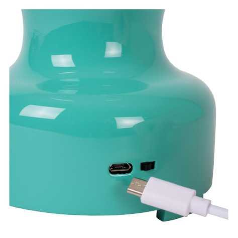 JASON - Lampe de table Rechargeable - Batterie/Piles - LED Dim. - 1x2W 3000K - 3 StepDim - Turquoise