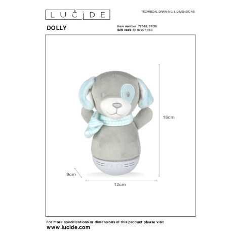 DOLLY - Lampe de table Chambres d'enfant - Piles - Gris