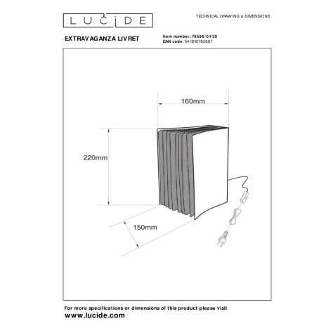 EXTRAVAGANZA LIVRET - Lampe de table - 1xE14 - Noir