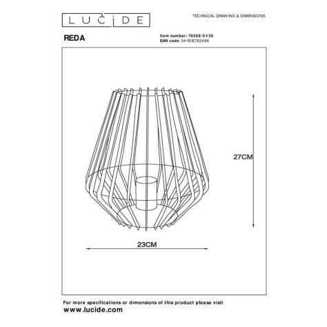 REDA - Lampe de table - 1xE27 - Noir