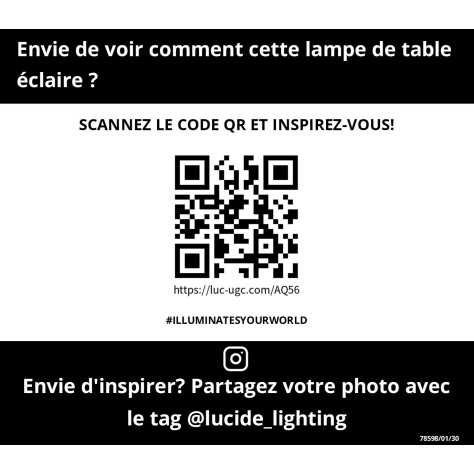 REDA - Lampe de table - 1xE27 - Noir