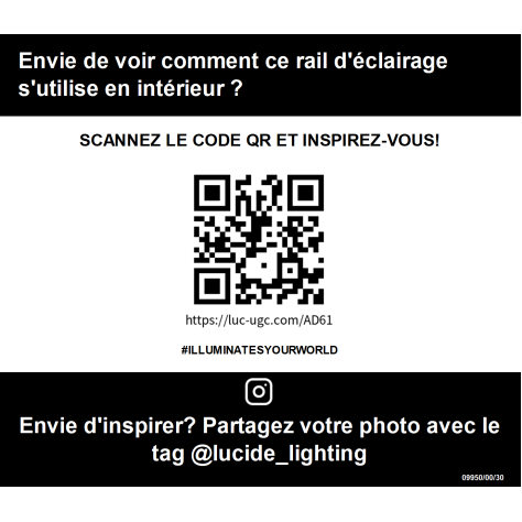 TRACK Kit de démarrage - Système de rail monophasé / Éclairage sur rail - 2 mètres - Noir