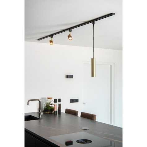 TRACK FLORIS Suspension - Système de rail monophasé / Éclairage sur rail - 1xGU10 - Or mat / Laiton (Extension)