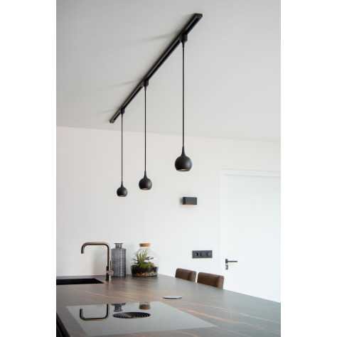 TRACK FAVORI Suspension - Système de rail monophasé / Éclairage sur rail - 1xGU10 - Noir (Extension)