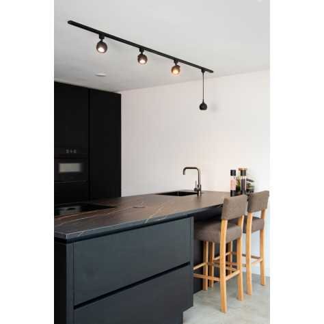 TRACK FAVORI Suspension - Système de rail monophasé / Éclairage sur rail - 1xGU10 - Noir (Extension)