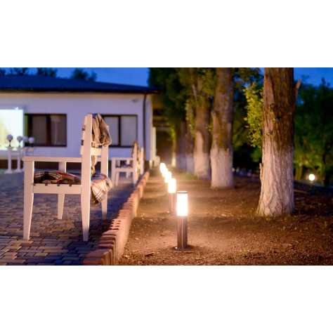 KIBO - Borne extérieur - 1xE27 - IP44 - Chrome Dépoli