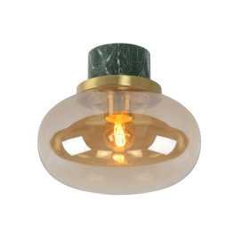 LORENA - Plafonnier Salle de bains - Ø 23 cm - 1xE27 - IP44 - Ambre