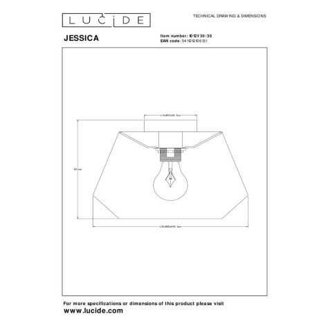 JESSICA - Plafonnier - 1xE27 - Noir