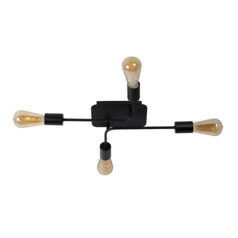 LESTER - Plafonnier - 4xE27 - Noir