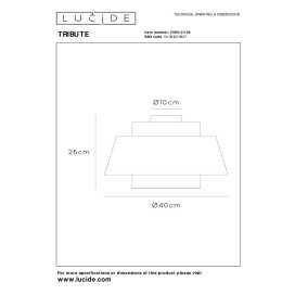 TRIBUTE - Plafonnier - Ø 40 cm - 1xE27 - Crème 2