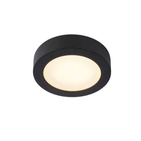 BRICE-LED - Plafonnier Salle de bains - Ø 18 cm - LED Dim. - 1x12W 3000K - IP44 - Noir