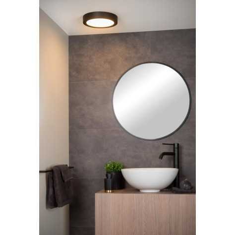 BRICE-LED - Plafonnier Salle de bains - Ø 24 cm - LED Dim. - 1x15W 3000K - IP44 - Noir