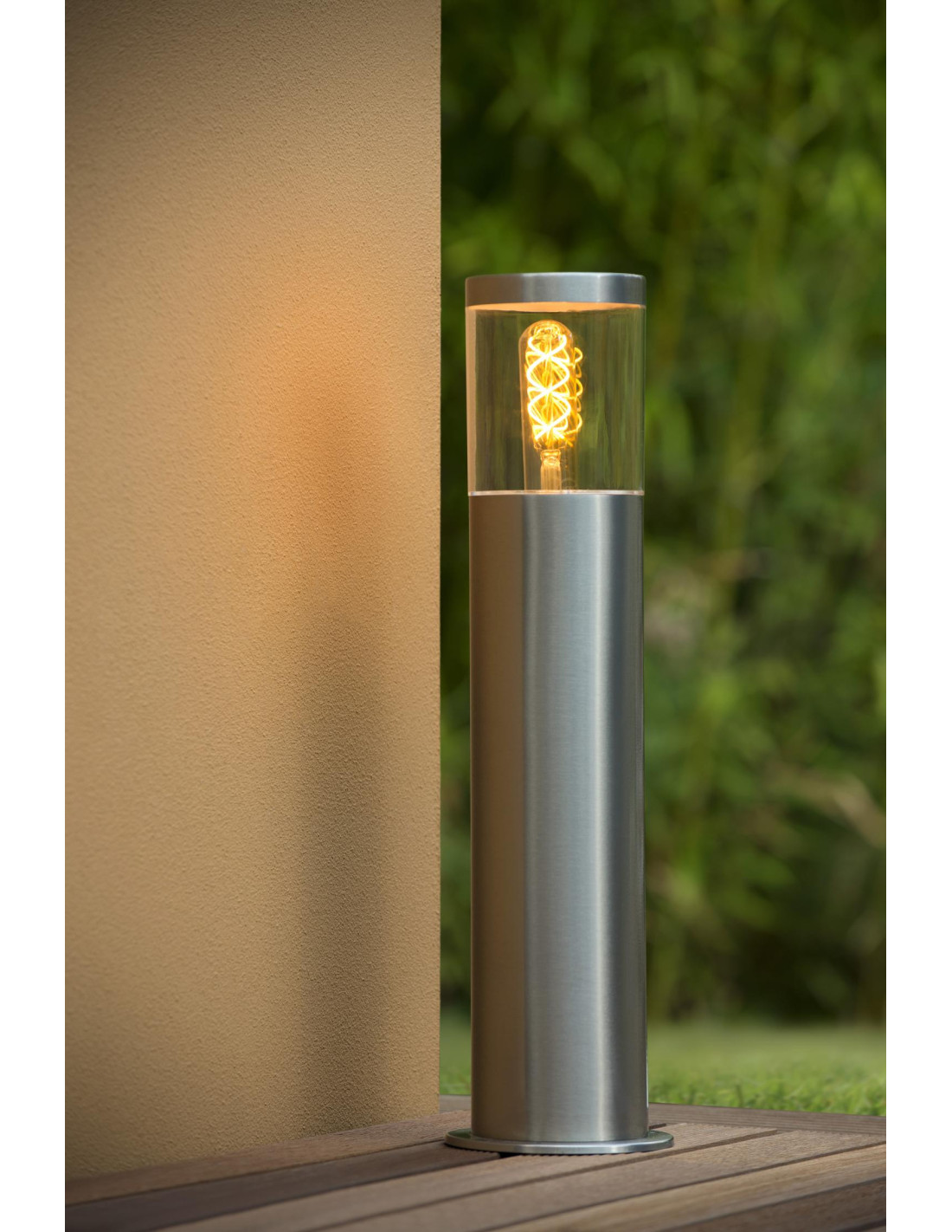 FEDOR - Borne extérieur - 1xE27 - IP44 - Chrome Dépoli