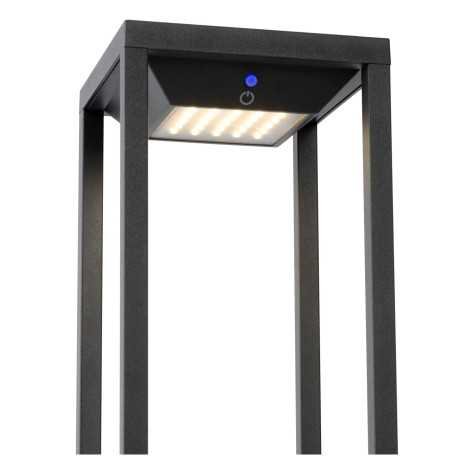 TENSO SOLAR - Borne extérieur - LED - 1x2,2W 3000K - IP54Détecteur De Mouvement & Jour/Nuit - Anthracite