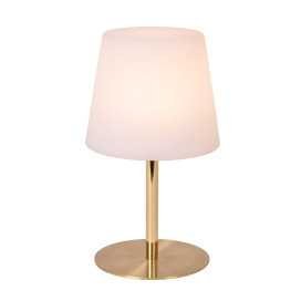 TYON - Lampe de table Intérieur/Extérieur Rechargeable - Batterie/Piles - Ø 15 cm - LED Dim. - IP65 - Or Mat / Laiton