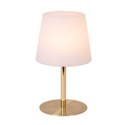 TYON - Lampe de table Intérieur/Extérieur Rechargeable - Batterie/Piles - Ø 15 cm - LED Dim. - IP65 - Or Mat / Laiton