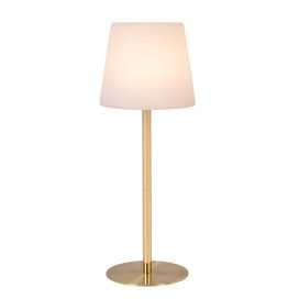 TYON - Lampe de table Intérieur/Extérieur Rechargeable - Batterie/Piles - Ø 15 cm - LED Dim. - IP65 - Or Mat / Laiton 2