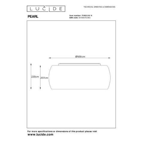 PEARL - Plafonnier - Ø 50 cm - 6xG9 - Chrome