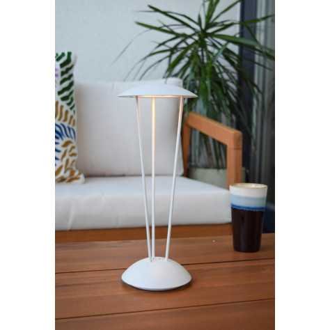 RENEE - Lampe de table Intérieur/Extérieur Rechargeable - Batterie/Piles - Ø 12,3 cm - LED Dim. - 1x2,2W 2700K/3000K -