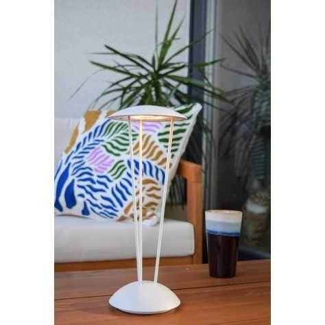 RENEE - Lampe de table Intérieur/Extérieur Rechargeable - Batterie/Piles - Ø 12,3 cm - LED Dim. - 1x2,2W 2700K/3000K -