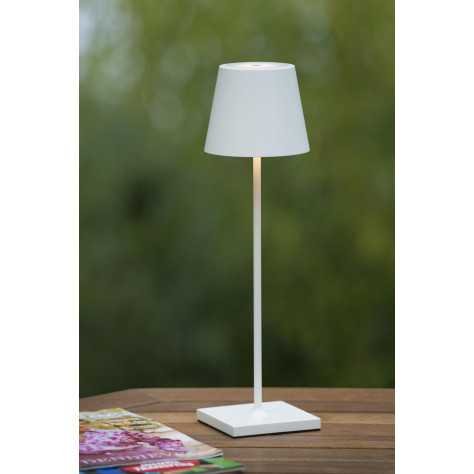 JUSTIN - Lampe de table Intérieur/Extérieur Rechargeable - Batterie/Piles - Ø 11 cm - LED Dim. - 1x2,2W 2700K/3000K - I