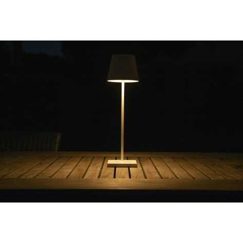 JUSTIN - Lampe de table Intérieur/Extérieur Rechargeable - Batterie/Piles - Ø 11 cm - LED Dim. - 1x2,2W 2700K/3000K - I
