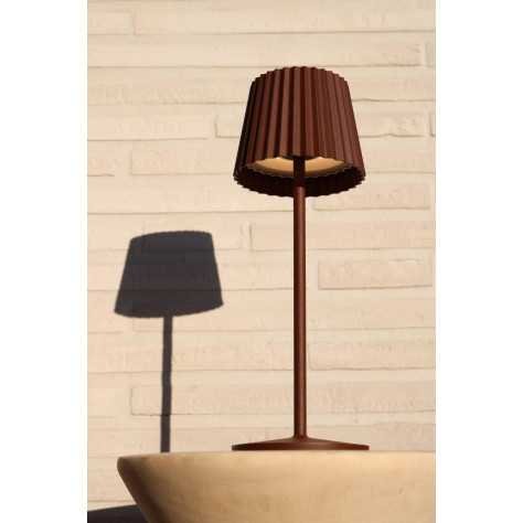 JUSTINE - Lampe de table Intérieur/Extérieur Rechargeable - Batterie/Piles - LED Dim. - 1x2W 2700K - IP54 - Avec statio