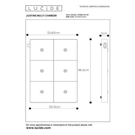 THE DOCK - Chargeur Sans Fil / Station de recharge / Wireless charger - 6 Lampes max. - Noir