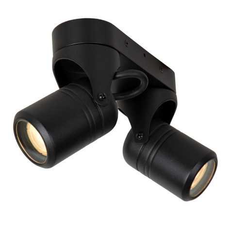 NIORT - Spot plafond Intérieur/Extérieur - 2xGU10 - IP44 - Noir