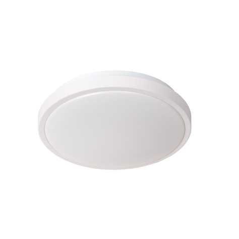 DASHER - Plafonnier Salle de bains - Ø 29,3 cm - LED - 1x12W 2700K - IP44Détecteur De Mouvement & Jour/Nuit - Blanc