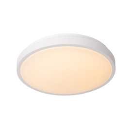 DASHER - Plafonnier Salle de bains - Ø 34,8 cm - LED - 1x18W 2700K - IP44Détecteur De Mouvement & Jour/Nuit - Blanc