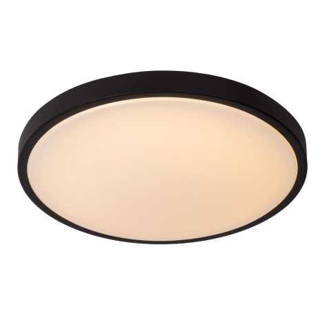 DASHER - Plafonnier Salle de bains - Ø 41 cm - LED - 1x24W 2700K - IP44Détecteur De Mouvement & Jour/Nuit - Noir