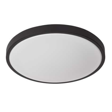 DASHER - Plafonnier Salle de bains - Ø 41 cm - LED - 1x24W 2700K - IP44Détecteur De Mouvement & Jour/Nuit - Noir
