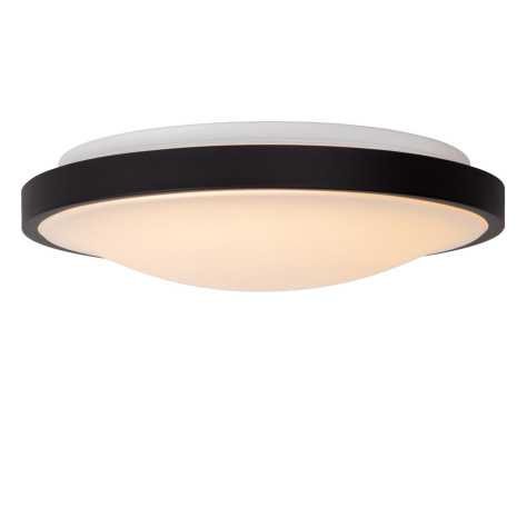 DASHER - Plafonnier Salle de bains - Ø 41 cm - LED - 1x24W 2700K - IP44Détecteur De Mouvement & Jour/Nuit - Noir