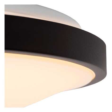 DASHER - Plafonnier Salle de bains - Ø 41 cm - LED - 1x24W 2700K - IP44Détecteur De Mouvement & Jour/Nuit - Noir