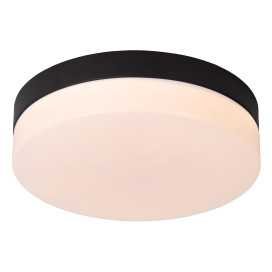 BISKIT - Plafonnier Salle de bains - Ø 23 cm - LED - 1x12W 2700K - IP44Détecteur De Mouvement & Jour/Nuit - Noir
