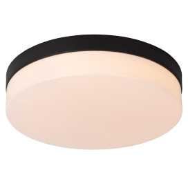 BISKIT - Plafonnier Salle de bains - Ø 28 cm - LED - 1x18W 2700K - IP44Détecteur De Mouvement & Jour/Nuit - Noir
