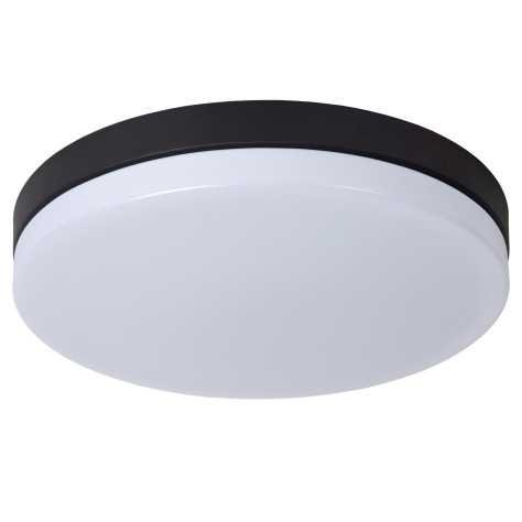 BISKIT - Plafonnier Salle de bains - Ø 40 cm - LED - 1x36W 2700K - IP44Détecteur De Mouvement & Jour/Nuit - Noir