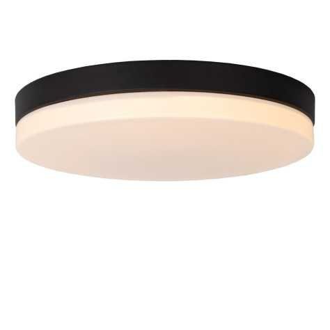 BISKIT - Plafonnier Salle de bains - Ø 40 cm - LED - 1x36W 2700K - IP44Détecteur De Mouvement & Jour/Nuit - Noir