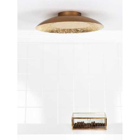 FOSKAL - Plafonnier - Ø 34,5 cm - LED - 1x12W 2700K - Laiton