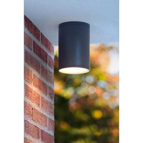 TUBIX - Spot plafond Intérieur/Extérieur - Ø 10,8 cm - 1xE27 - IP54 - Anthracite