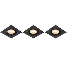 FOCUS - Spot encastrable - LED Dim. - GU10 - 3x5W 3000K - Noir - Ensemble de 3