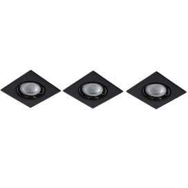 FOCUS - Spot encastrable - LED Dim. - GU10 - 3x5W 3000K - Noir - Ensemble de 3 2