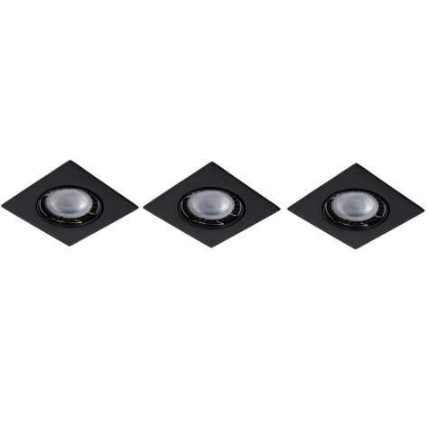 FOCUS - Spot encastrable - LED Dim. - GU10 - 3x5W 3000K - Noir - Ensemble de 3