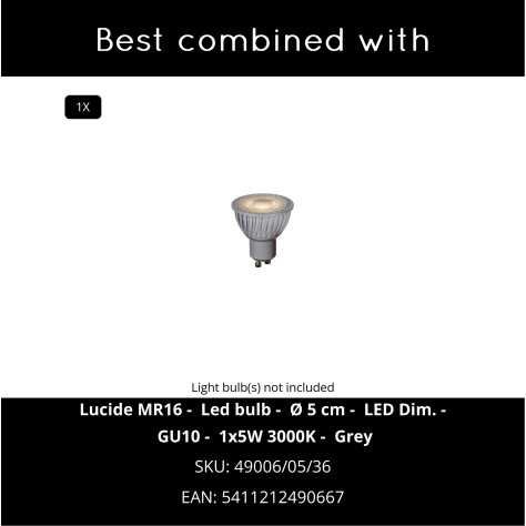 TUBE - Spot encastrable - Ø 9,2 cm - 1xGU10 - Chrome Dépoli